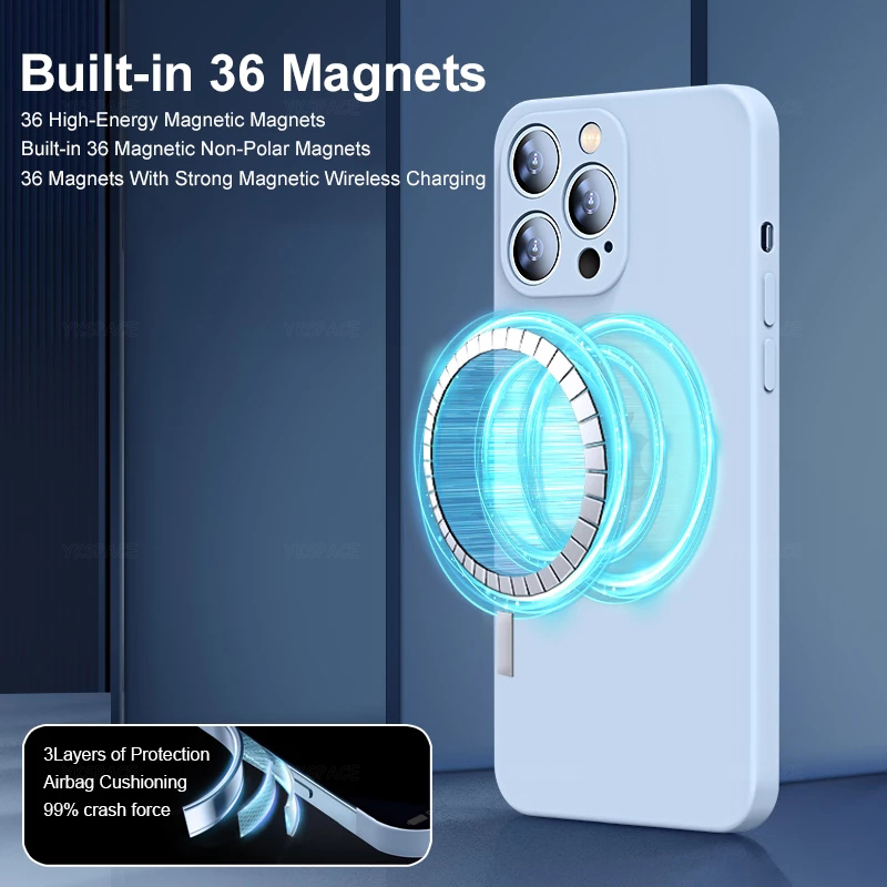 Capa de silicone líquido magné - Phone Cases That Charge Your Phone avaliação e preço