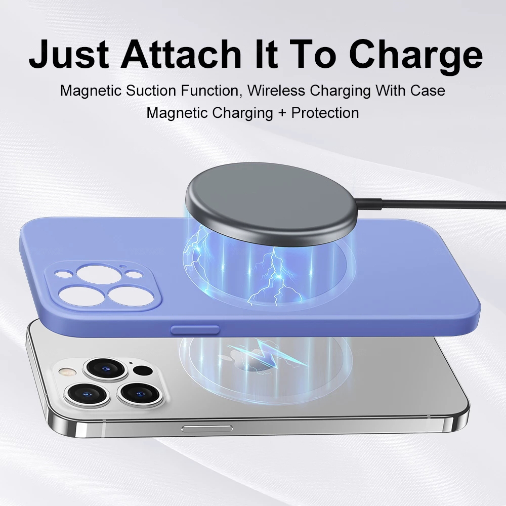 Capa de silicone líquido magné - Phone Cases That Charge Your Phone avaliação e preço